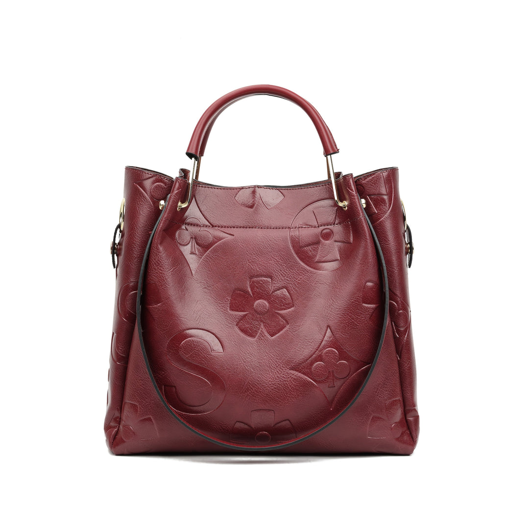 Luna - Floral Embossed Handbag Set