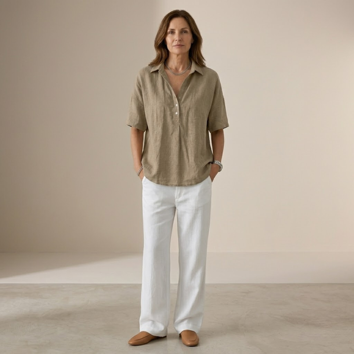 Arabella - Relaxed Fit Button Blouse