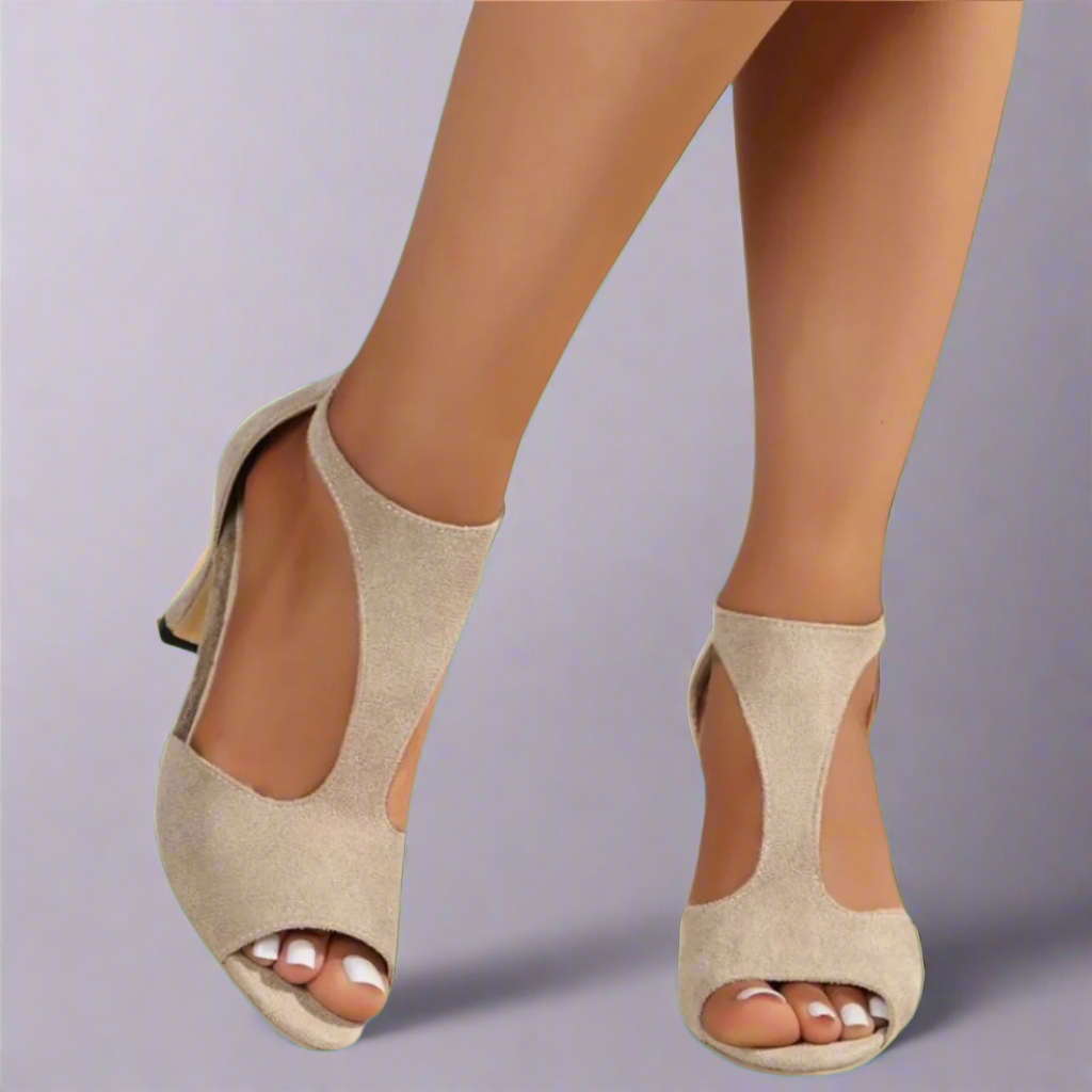Barbara | Cutout Open-Toe Heels