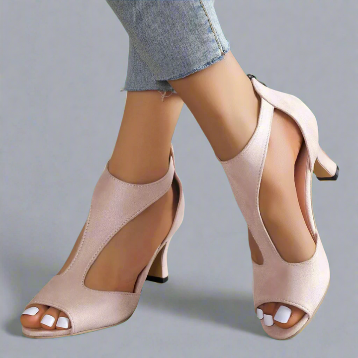 Barbara | Cutout Open-Toe Heels