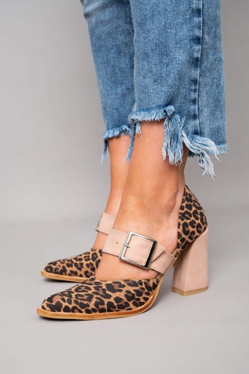 Lydia | Suede Leopard Print Heels