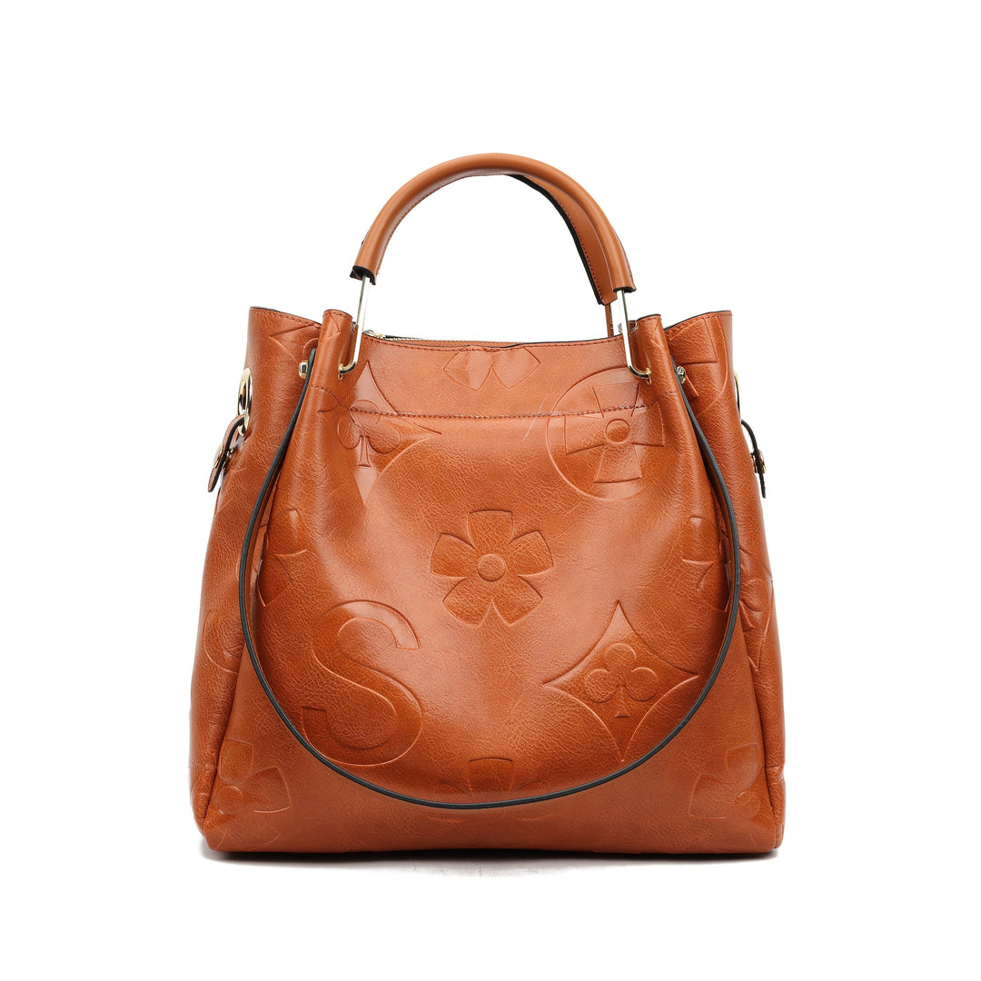 Luna - Floral Embossed Handbag Set