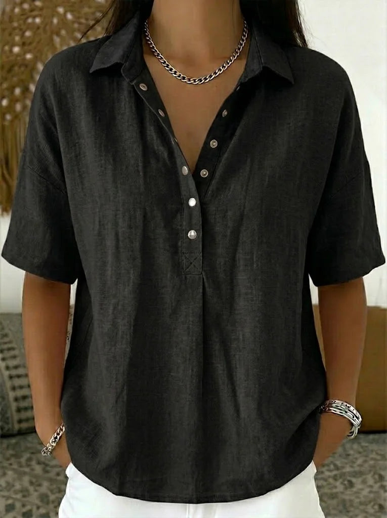 Arabella - Relaxed Fit Button Blouse