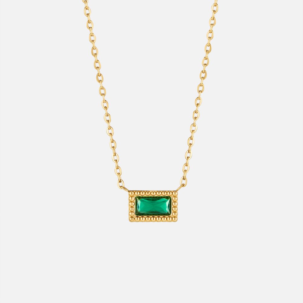 Baguette Birthstone Necklace
