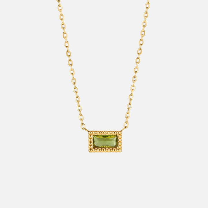 Baguette Birthstone Necklace