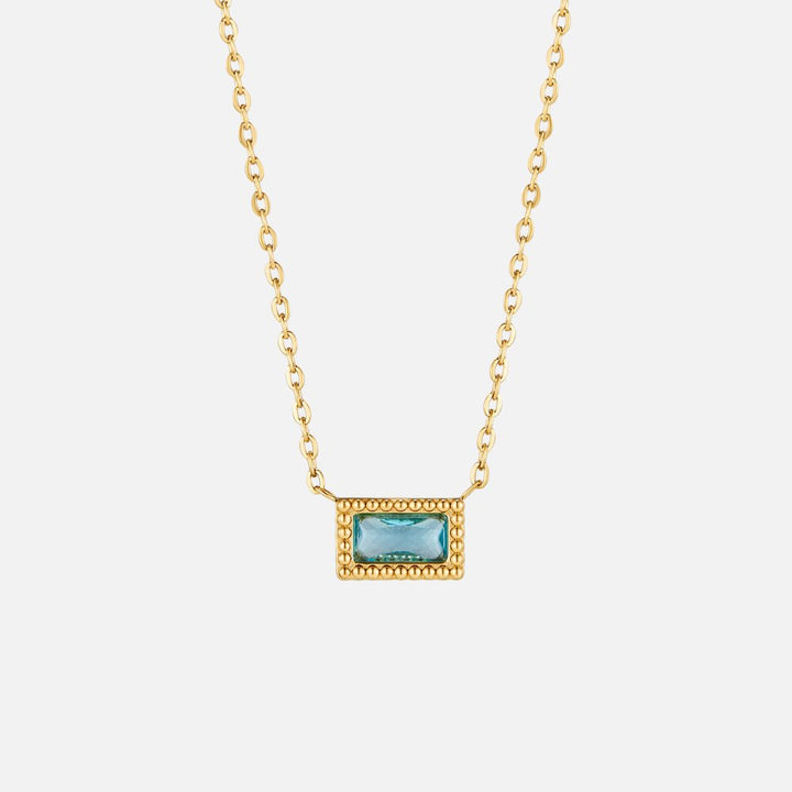 Baguette Birthstone Necklace
